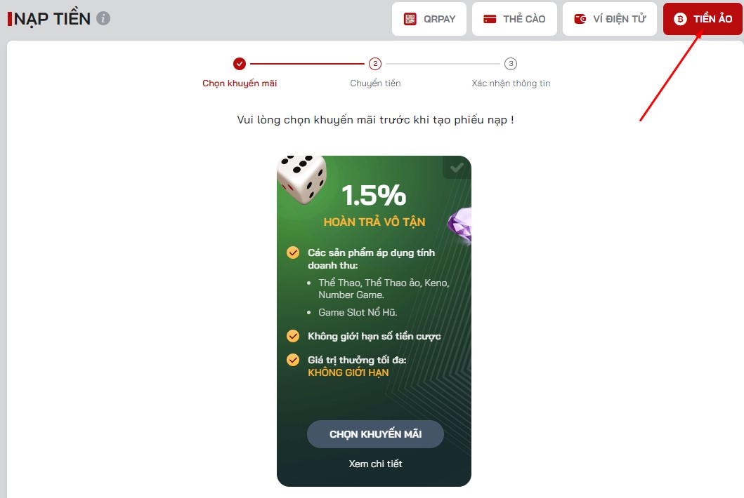 phương thức nạp tiền red88 bằng usdt