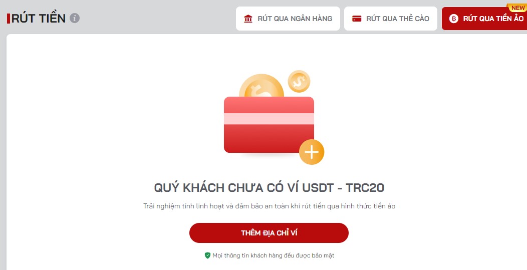 rút tiền Red88 bằng usdt